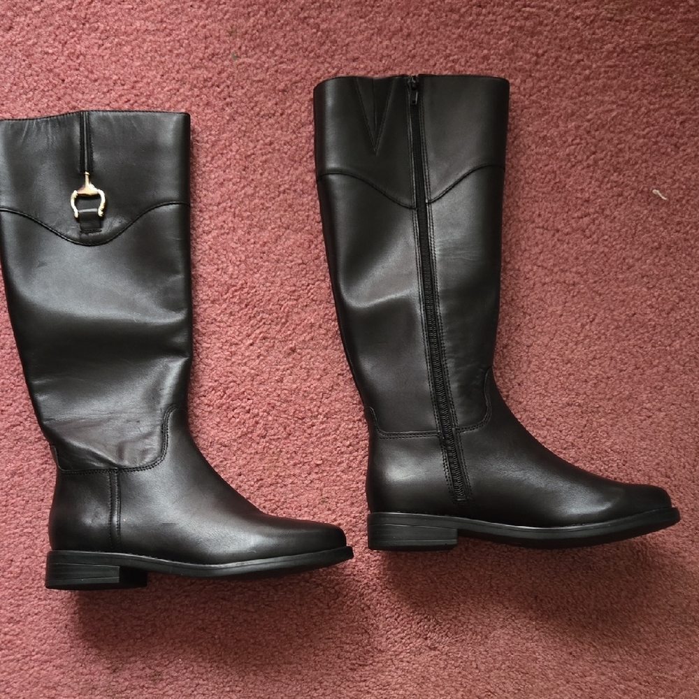 Giani Bernini Black Leather Knee-High Boots